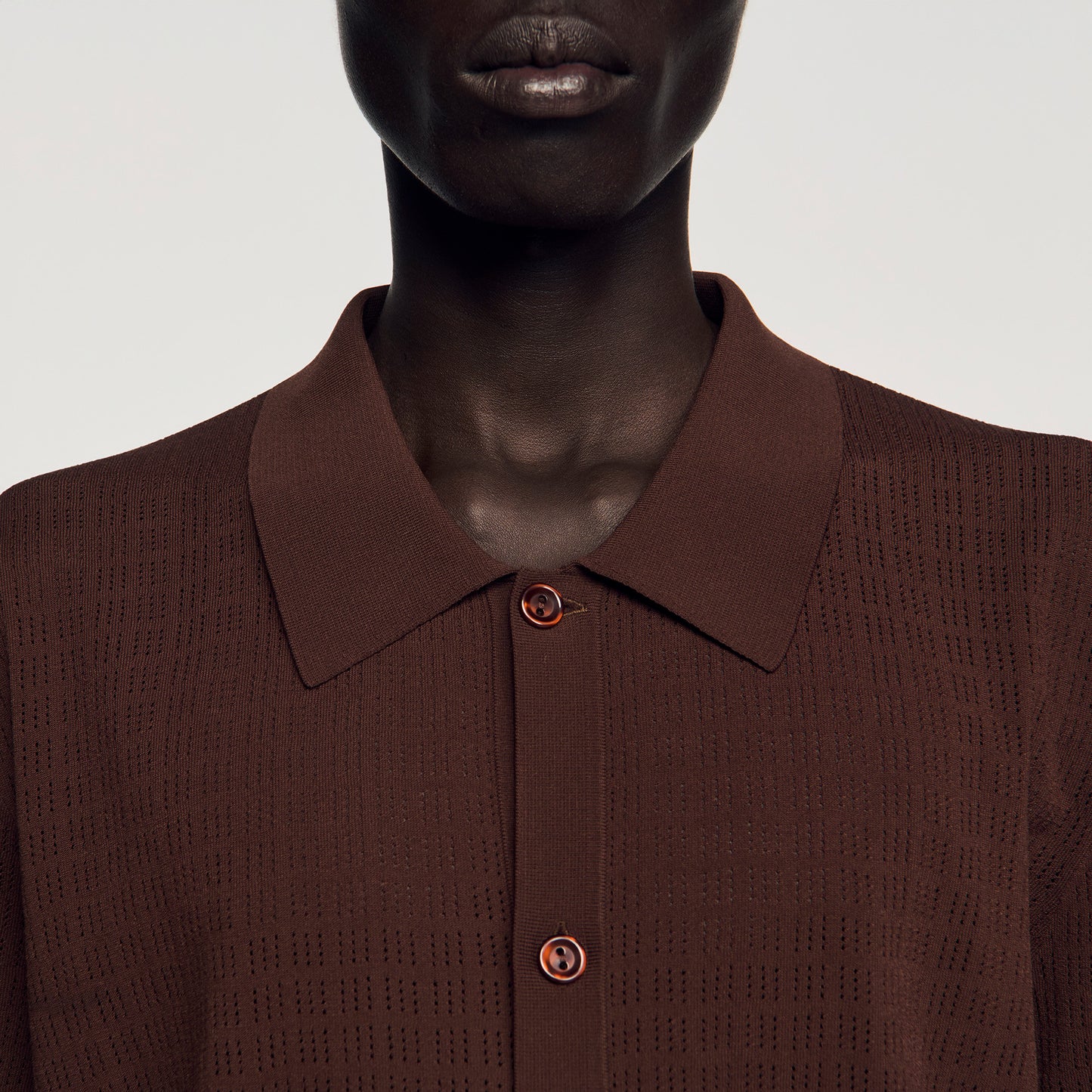Chemise Sunset Openwork Shirt Chocolate