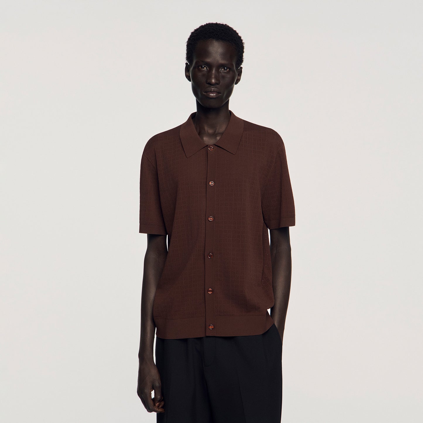 Chemise Sunset Openwork Shirt Chocolate