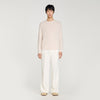 New Rice Wool Crew-Neck Sweater In Seed Stitch Ecru