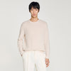 New Rice Wool Crew-Neck Sweater In Seed Stitch Ecru
