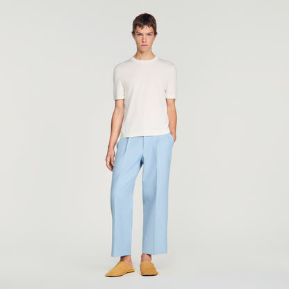 Pablo Tee Cotton Knitted T-shirt Ecru