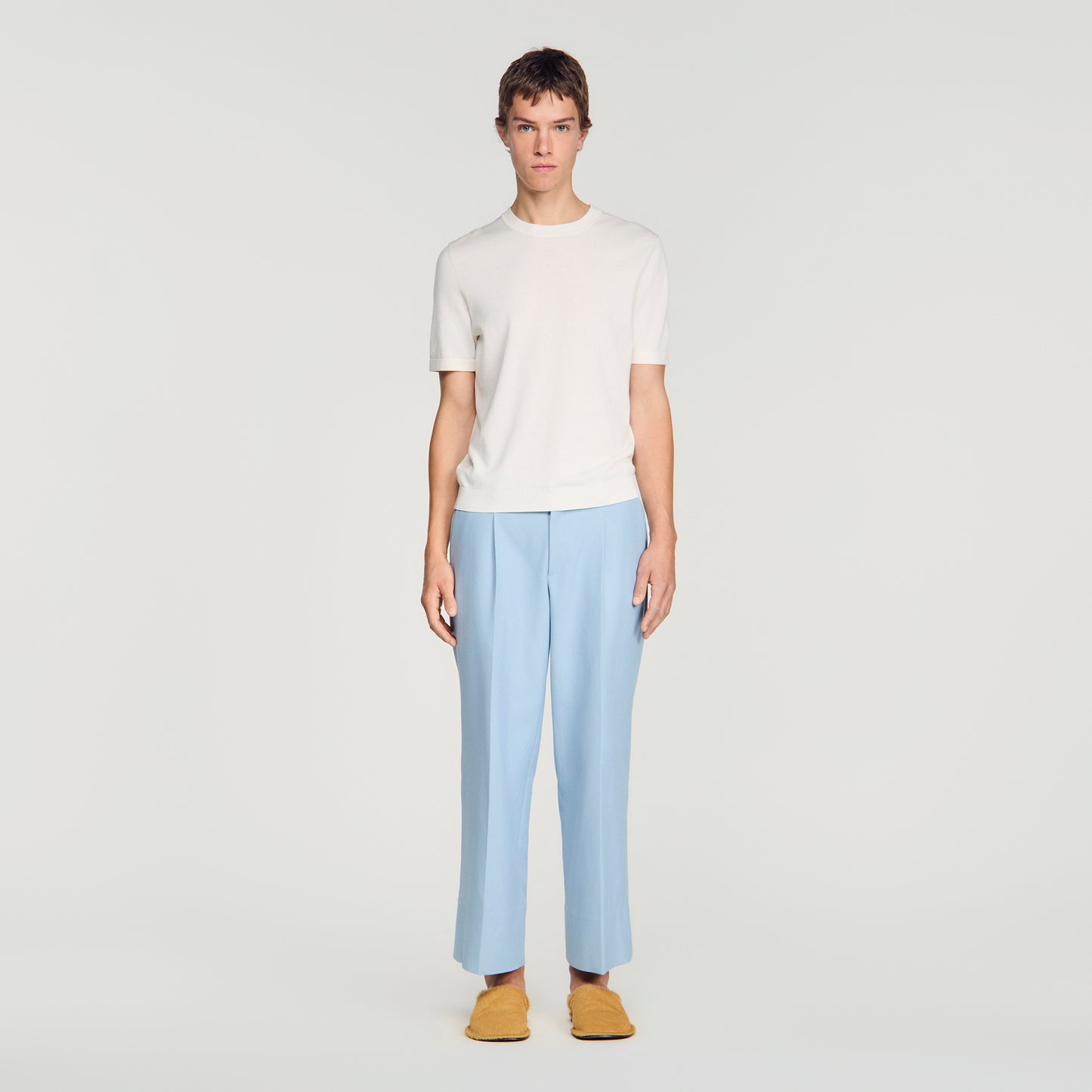 Pablo Tee Cotton Knitted T-shirt Ecru