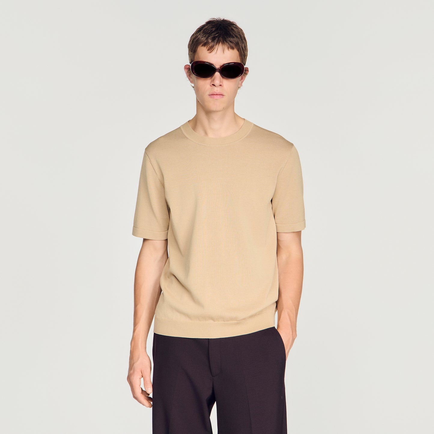 Pablo Tee Cotton  Knit Jumper Cappucino