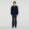 Alpaca Polo Ribbed alpaca polo shirt Black