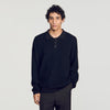 Alpaca Polo Ribbed alpaca polo shirt Black