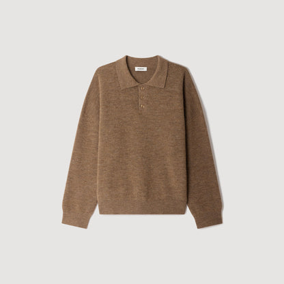 Alpaca Polo Alpaca polo shirt Beige / Taupe