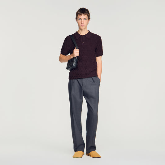 Sponge Polo  Knit Jumper Chocolate