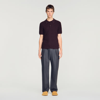 Sponge Polo  Knit Jumper Chocolate