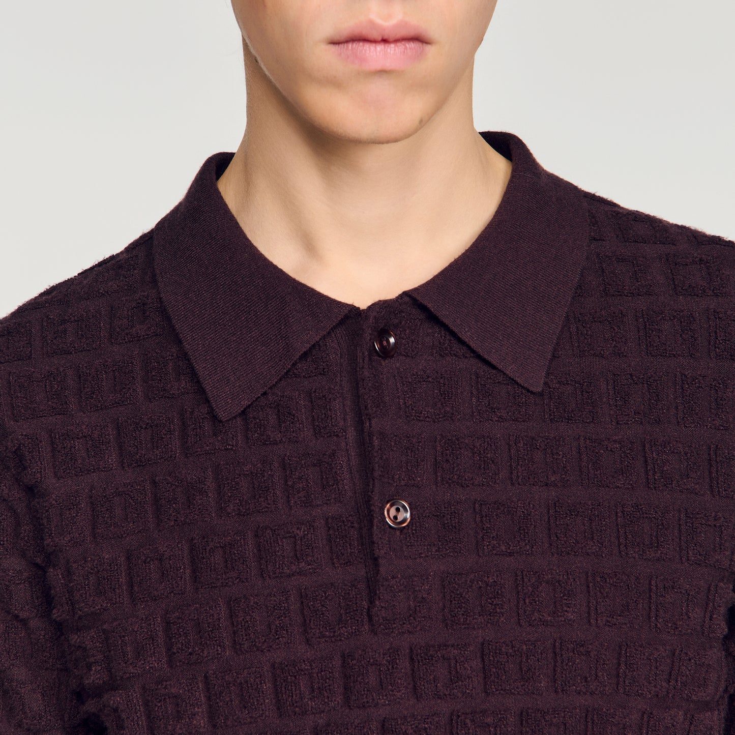 Sponge Polo  Knit Jumper Chocolate