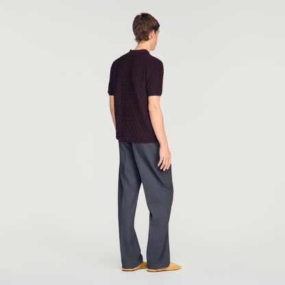 Sponge Polo  Knit Jumper Chocolate