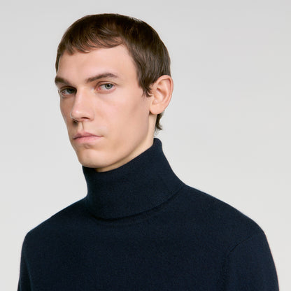 Cashmere Turtleneck Roll neck cashmere jumper Navy Blue
