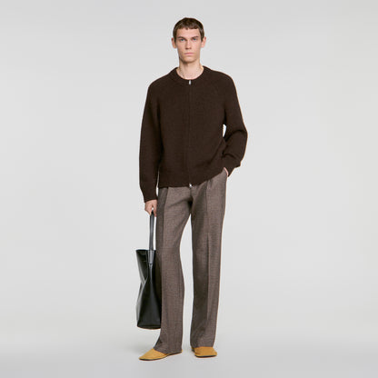 Bomber Cardigan Zip-up bomber cardigan Chocolate