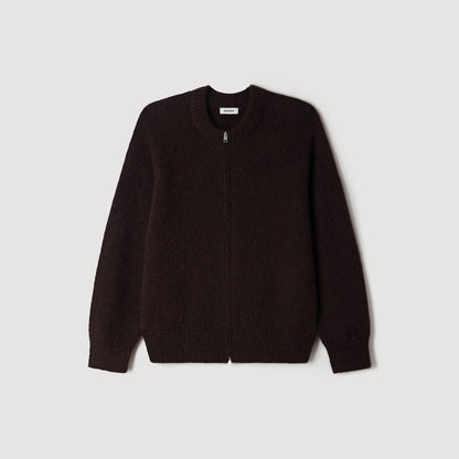 Bomber Cardigan Zip-up bomber cardigan Chocolate
