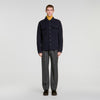 Felted Shirt Boiled wool overshirt Navy Blue