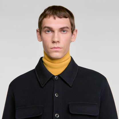 Felted Shirt Boiled wool overshirt Navy Blue