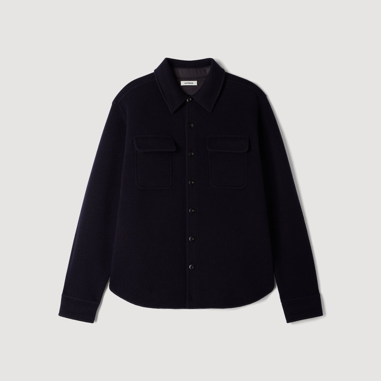 Felted Shirt Boiled wool overshirt Navy Blue