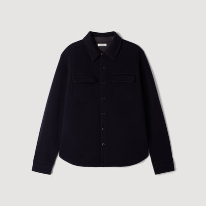 Felted Shirt Boiled wool overshirt Navy Blue