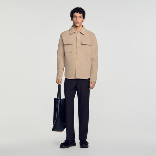 Felted Shirt Boiled wool overshirt Beige / Taupe