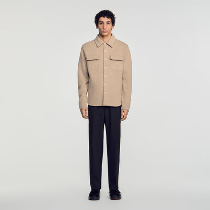 Felted Shirt Boiled wool overshirt Beige / Taupe