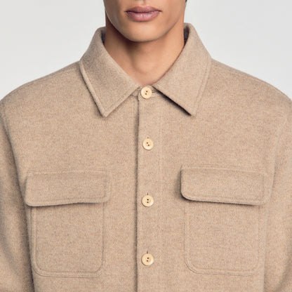 Felted Shirt Boiled wool overshirt Beige / Taupe