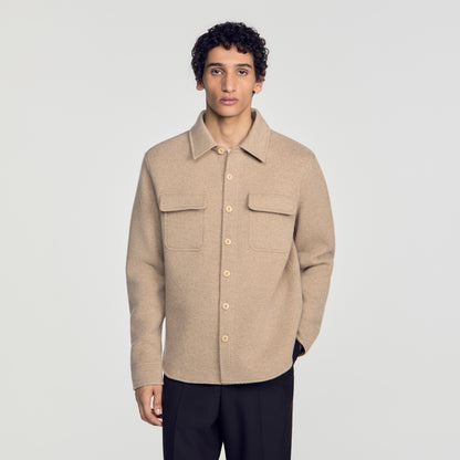 Felted Shirt Boiled wool overshirt Beige / Taupe