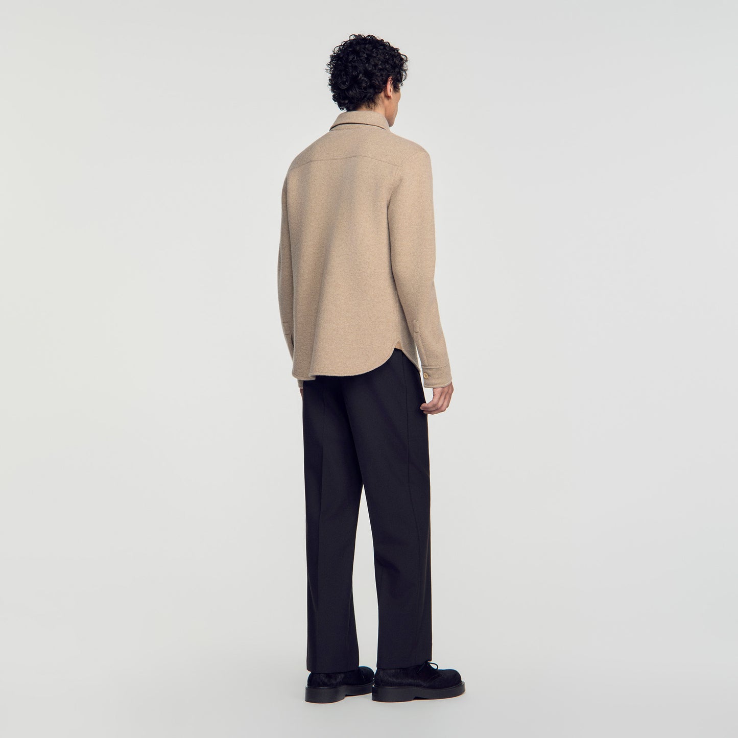 Felted Shirt Boiled wool overshirt Beige / Taupe