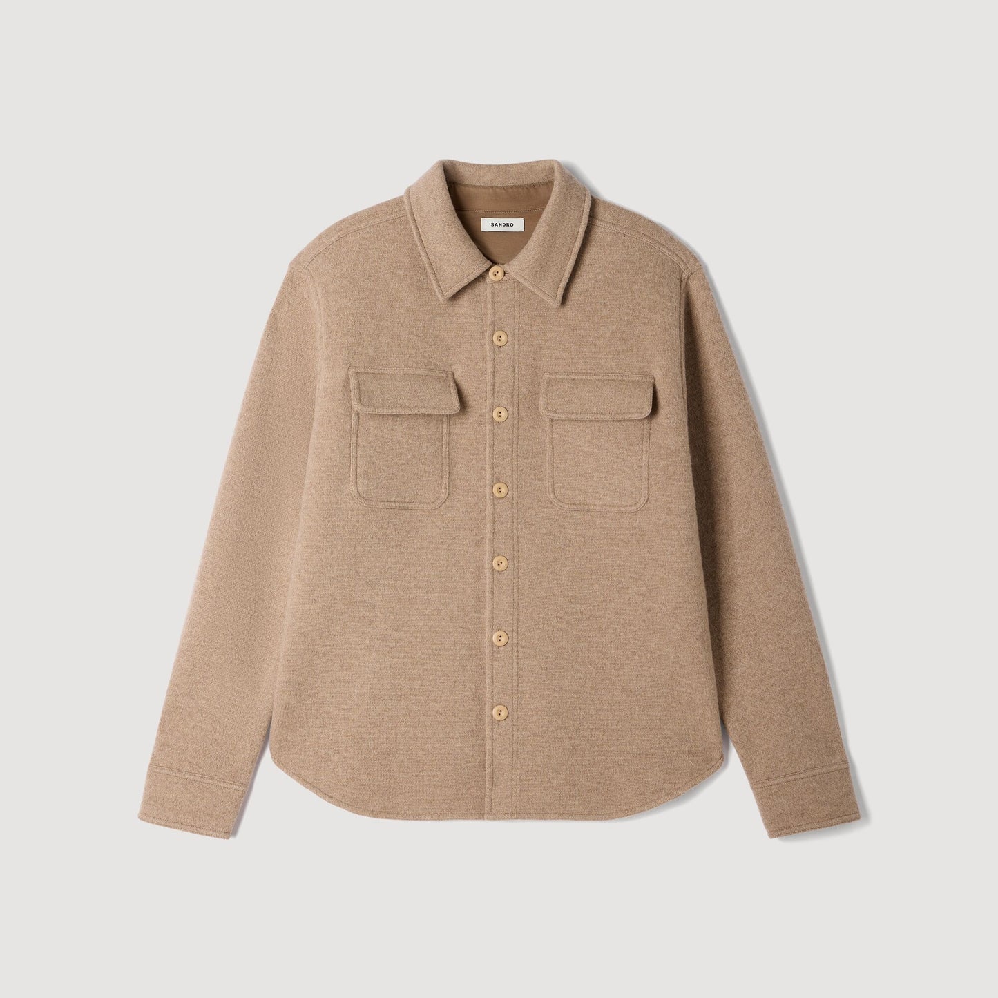 Felted Shirt Boiled wool overshirt Beige / Taupe