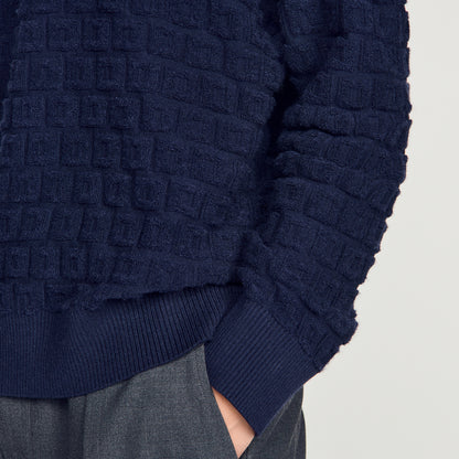 Sponge Crewneck  Knit Jumper Navy Blue