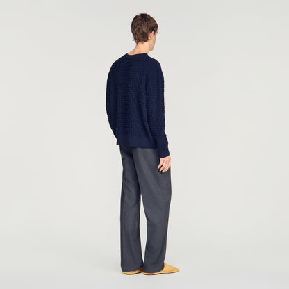 Sponge Crewneck  Knit Jumper Navy Blue