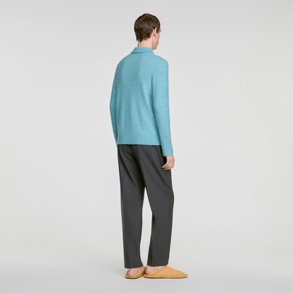 Mohair Shirt Cardigan Alpaca and wool cardigan Turquoise