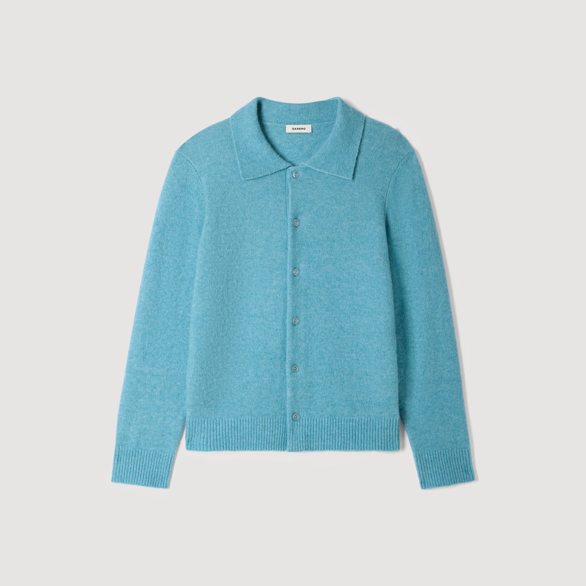Mohair Shirt Cardigan Alpaca and wool cardigan Turquoise