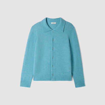 Mohair Shirt Cardigan Alpaca and wool cardigan Turquoise