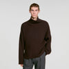Oversize Rib Turtleneck Ribbed wool and cashmere jumper Chocolate