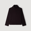 Oversize Rib Turtleneck Ribbed wool and cashmere jumper Chocolate