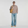 Oversize Rib Turtleneck Ribbed wool and cashmere jumper Beige / Taupe