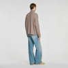 Oversize Rib Turtleneck Ribbed wool and cashmere jumper Beige / Taupe