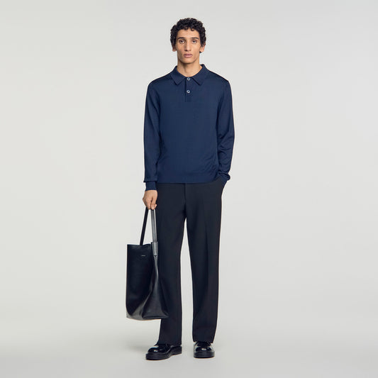 Pablo Polo Ls Long-sleeved polo shirt Navy Blue