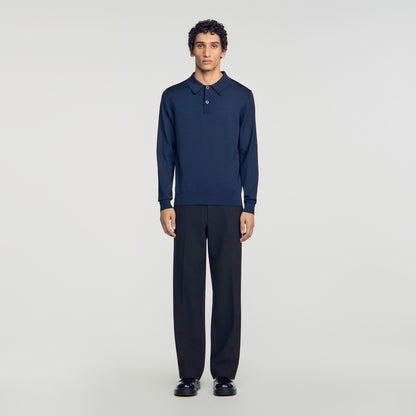 Pablo Polo Ls Long-sleeved polo shirt Navy Blue