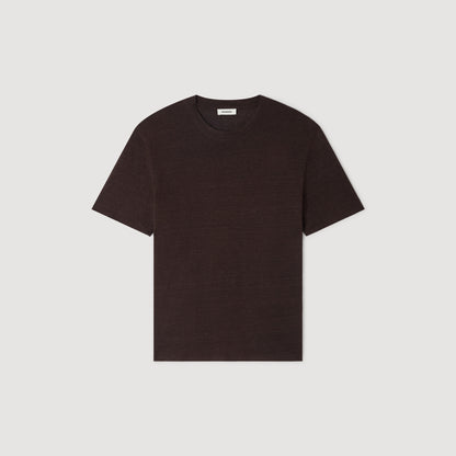 Clash Linen T-Shirt Black Brown
