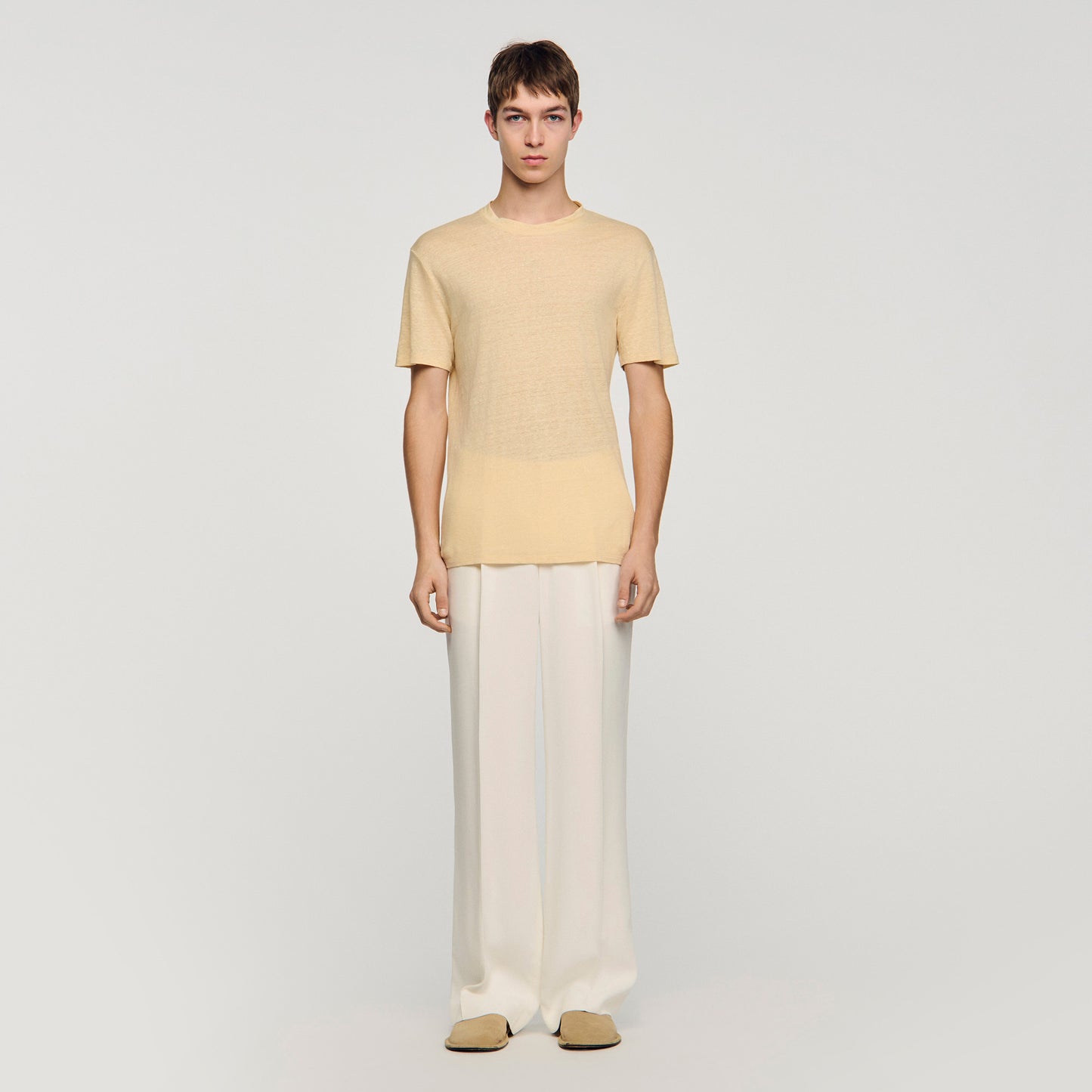 Clash Linen T-Shirt Butter Cream