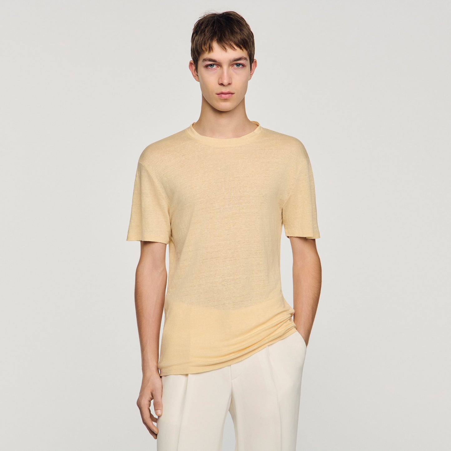 Clash Linen T-Shirt Butter Cream