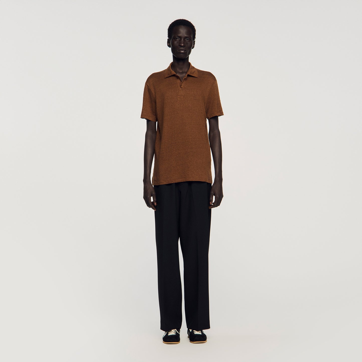 Beach Linen Polo Shirt Sand