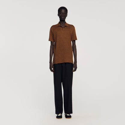 Beach Linen Polo Shirt Sand