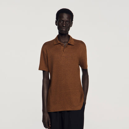 Beach Linen Polo Shirt Sand