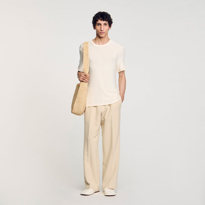 Silvio Round Neck T-Shirt Ivory.
