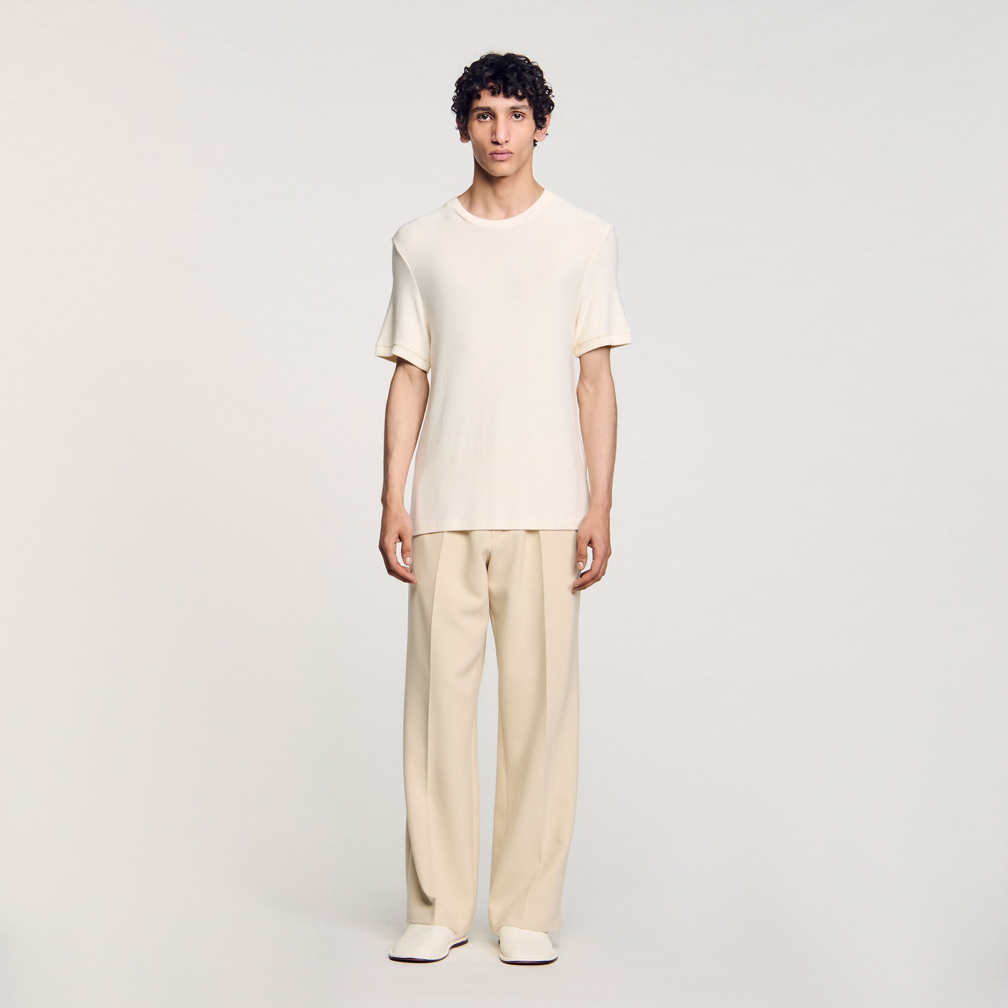 Silvio Round Neck T-Shirt Ivory.