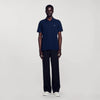 Polo Shirt With Square Cross Patch Navy Blue