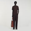 Rubber Sandro Tee Cotton T-Shirt With Logo Chocolate