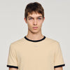Two Tone Patch T Shirt Sand