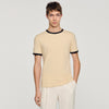 Two Tone Patch T Shirt Sand